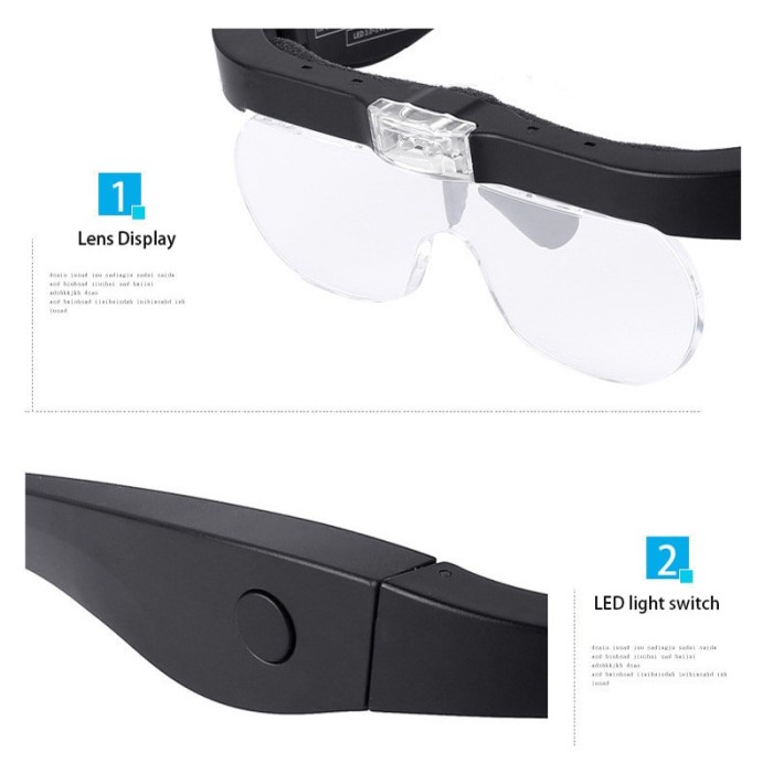 

KACAMATA PEMBESAR REPARASI PONSEL HANDPHONE JAM 5X MAGNIFIER 2 LED