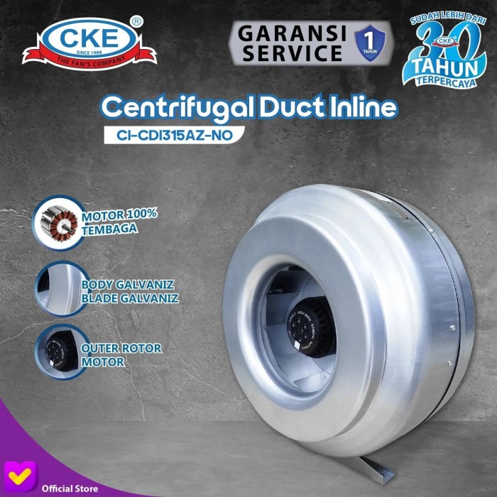 Duct Inline CKE 12.6 Inch CI-CDI315AZ-NO Duct Fan Blower Hisap