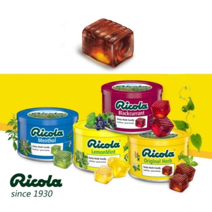 

RICOLA ORIGINAL MINT SWISS HERB CANDY 100 GR / PERMEN RICOLA ORIGINAL
