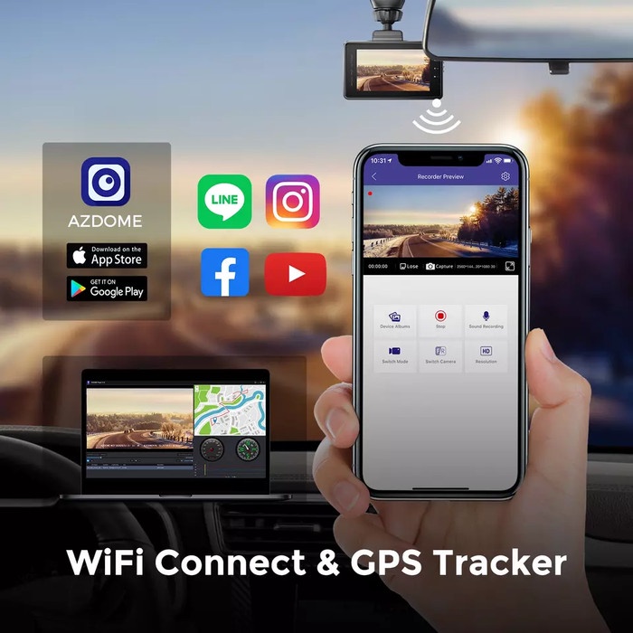 Mantab Azdome M27 2K 1440P M27S 1080P Wifi Gps Parking Monitor Dash Camera