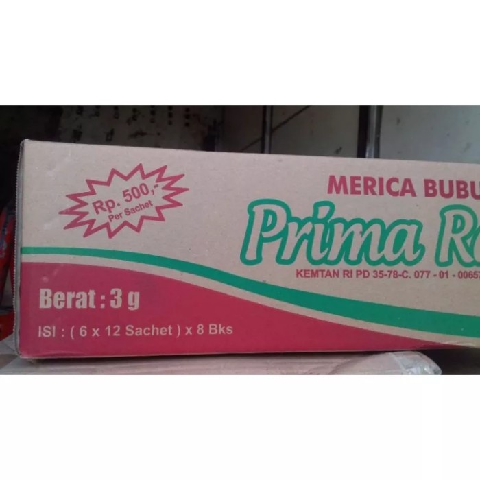 

Sale Terbatas Merica Lada Bubuk Primarasa 3Gr 1 Karton Isi 8 Pak X 6 Renteng X 12 Sachet Aman