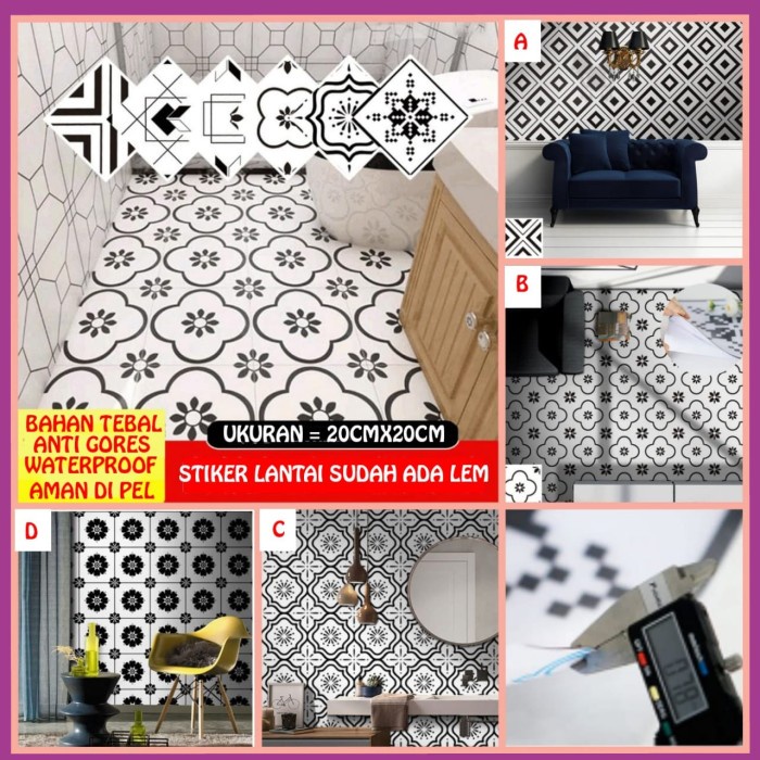 JTTOP" WALLSTICKER STICKER KERAMIK LANTAI DINDING TEMBOK DAPUR KAMAR MANDI