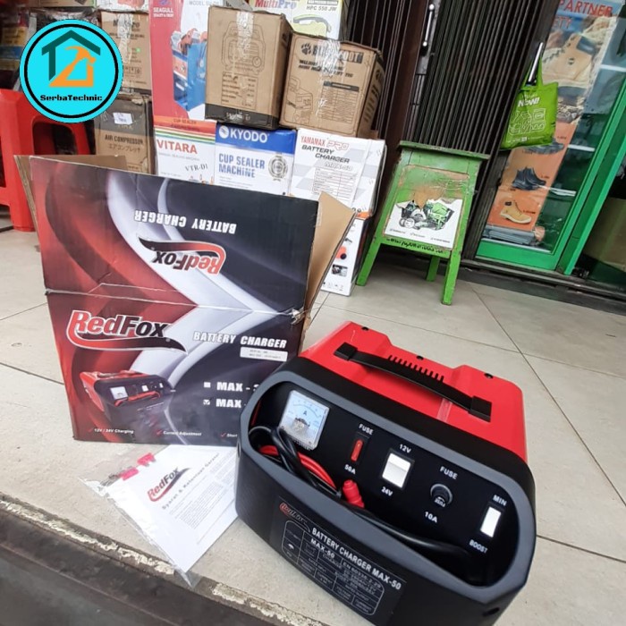Gercep Redfox Battery Charger Max 50-A Cas Setrum Aki Accu Mobil Max50A