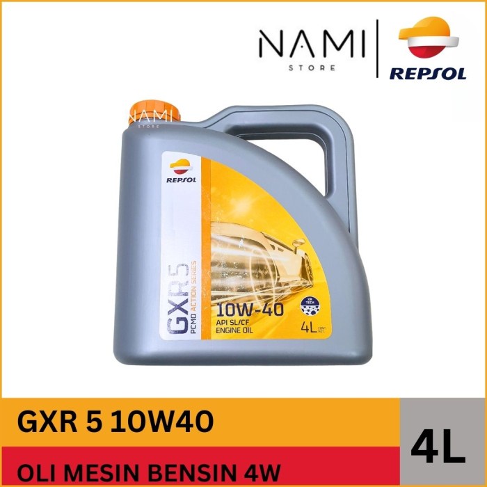 READY OLI MESIN MOBIL REPSOL GXR5 / GXR 5 / 10w40 / BENSIN /4 LTR/ galon ORI