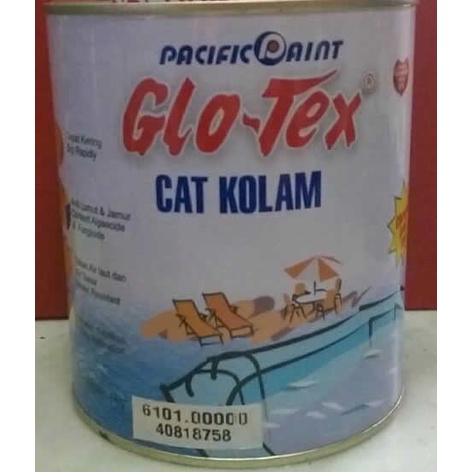 Cat Kolam Glotex Biru Putih 1 Kg / Kolam Ikan Renang Berenang Bak Air