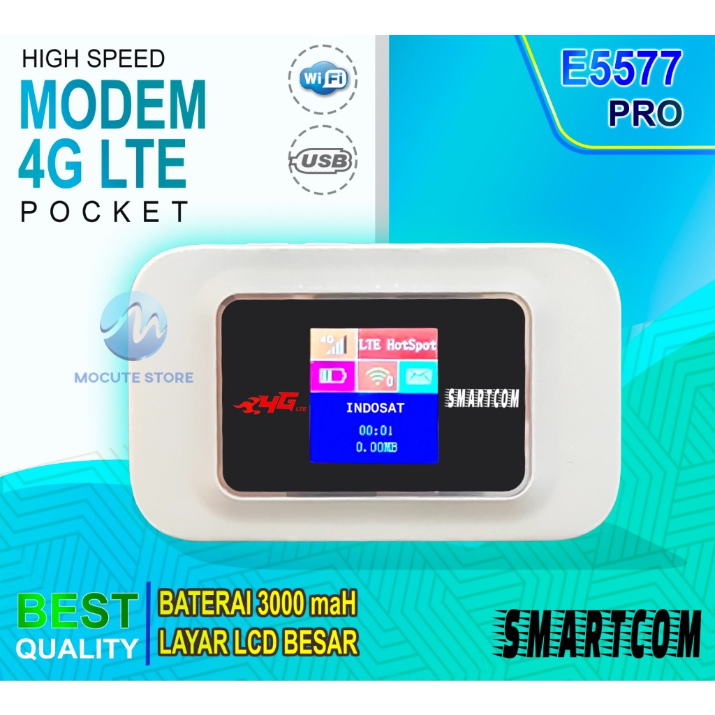 Mocute - MODEM ONLY SMARTCOM E5576 Modem Mifi 4G LTE Unlock Version Router -JuaraNyaProduct