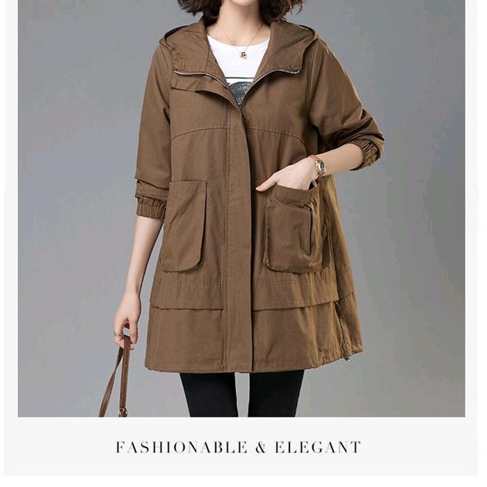 Jaket Wanita Windbreaker Hoodie / Jaket Parka Wanita Korean Style / Jaket Parka Wanita Muslimah