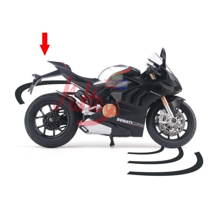 Diecast Huayi Ducati Panigale V4S 1/12 Alloy Model Motor Balap Ducati