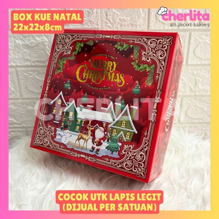 (Expert) Box Dus Natal Christmas Hampers Kotak Brownies Kue Kering