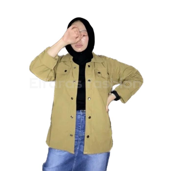 Jaket Trucker Semi Parka Wanita Baby Canvas Tr Polos Size S-Xxxl (Ready Jumbo) Bayar Di Tempat