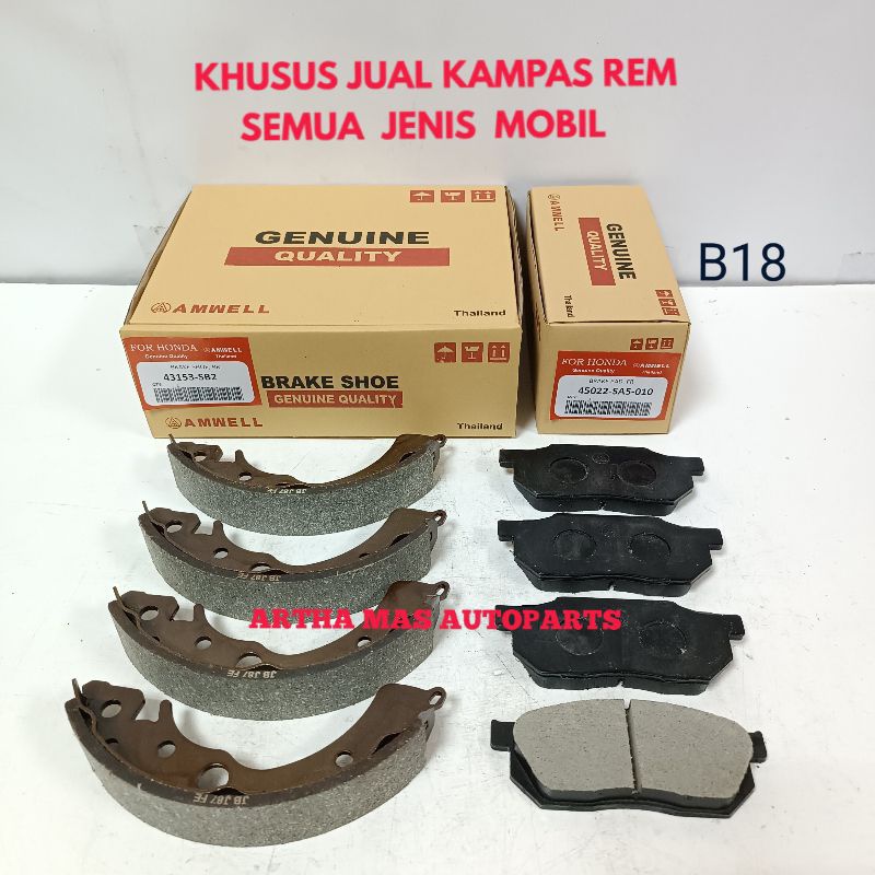 KAMPAS REM SET CIVIC WONDER GRAND CIVIC KOMPLIT DEPAN BELAKANG GRAND CIVIC WONDER