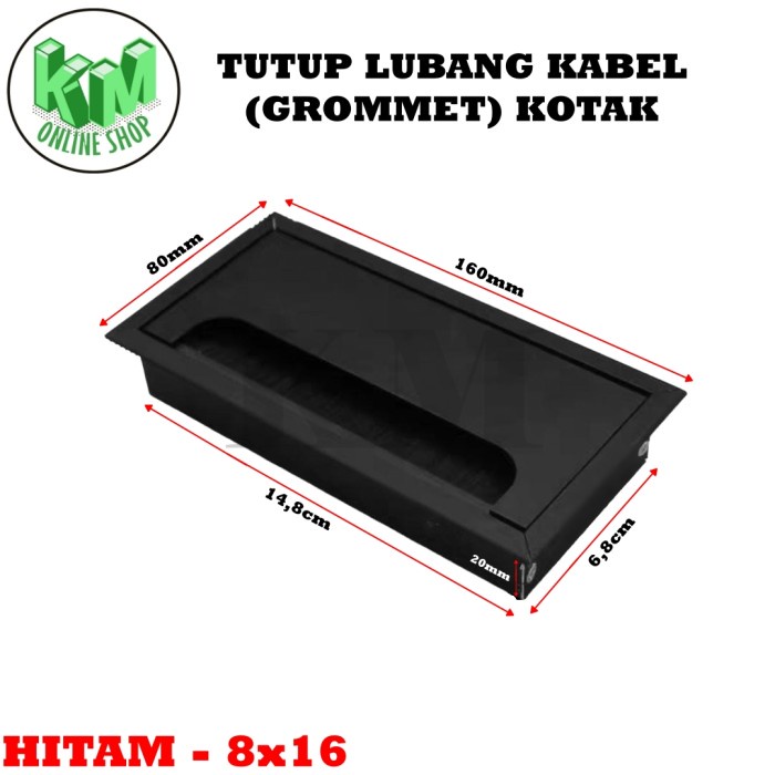 Tutup Lubang Kabel /Grommet Cable Kotak Plastik PVC / Jalur Kabel Meja