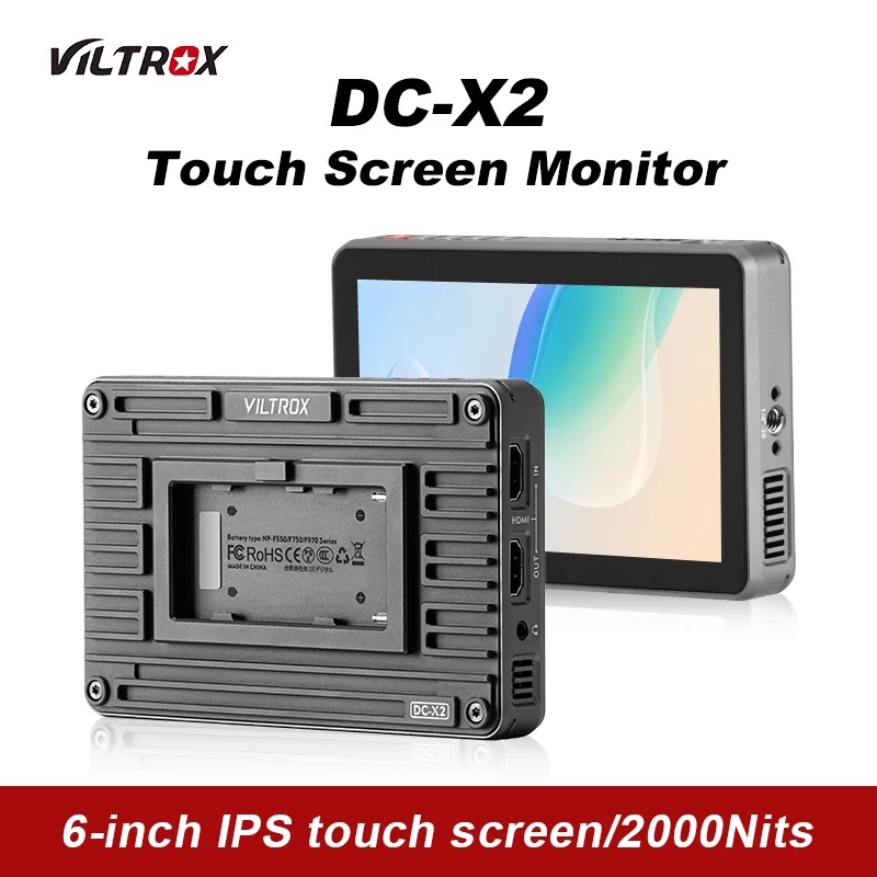 Viltrox DC-X2 Camera Monitor 6 Inch 2000 Nits 4K Touch Screen Profissional Photographic HD FHD Porta