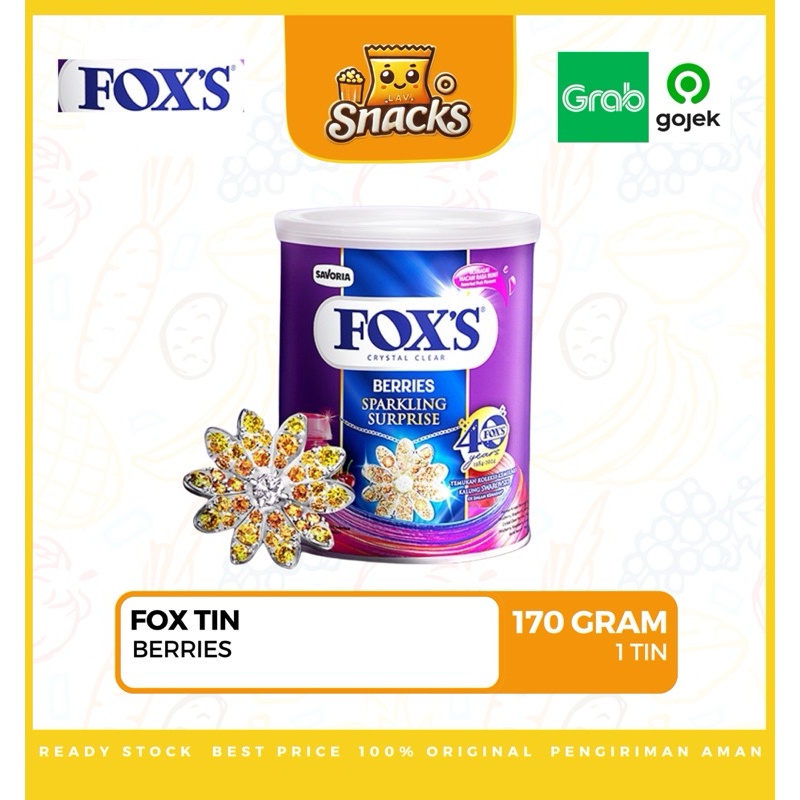 

A Lav.SnacksPermen Fox Kaleng Sparkling Surprise Berries / Fruits / Fruit Mint 170Gr - 1 Tin