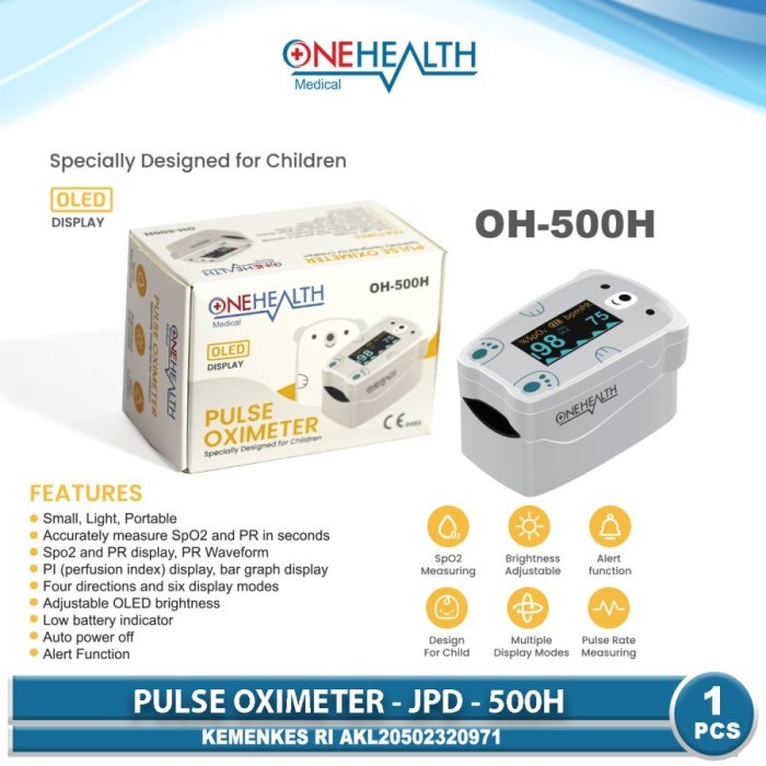 PULSE OXIMETER BAYI ANAK ONEHEALTH OH-500H SATURASI OKSIGEN FINGER OXYMETER
