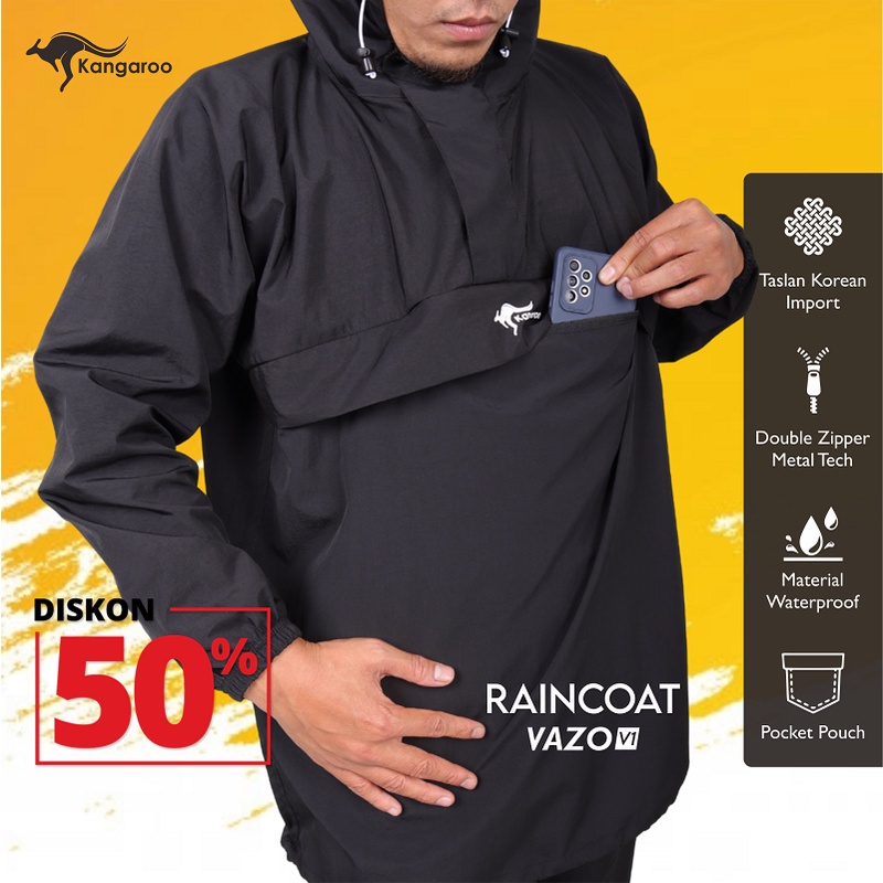 Kangaroo Raincoat Jas Hujan Anti Bocor Jas Hujan Kangguru Jas Hujan Setelan Mantel Hujan Jas Hujan