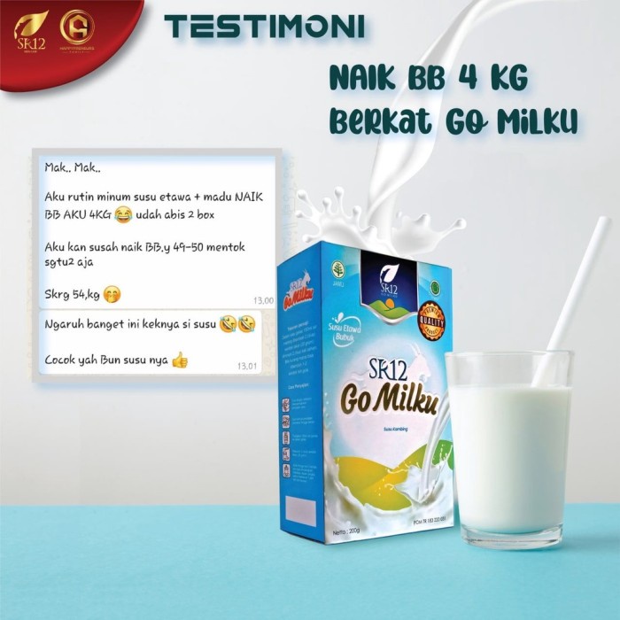 

(TopSeller) SUSU GO MILKU Susu Kambing Etawa estrak Moringa Folium Daun Kelor 200gr BPOM ORIGNAL