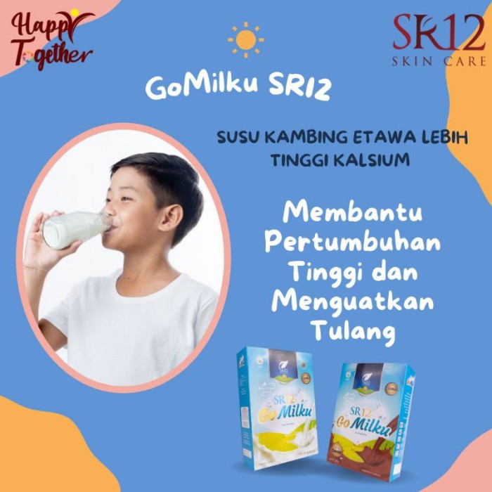 

(TopSeller) GOMILKU COKELAT SR12 200gr 600gr Susu kambing etawa bubuk tanpa pemanis dan krimer