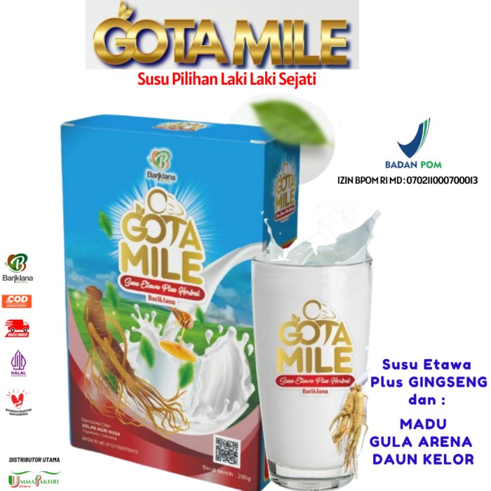 

(TopSeller) Gotamile Susu etawa Plus Ginseng dan Gula Aren untuk vitalitas pria