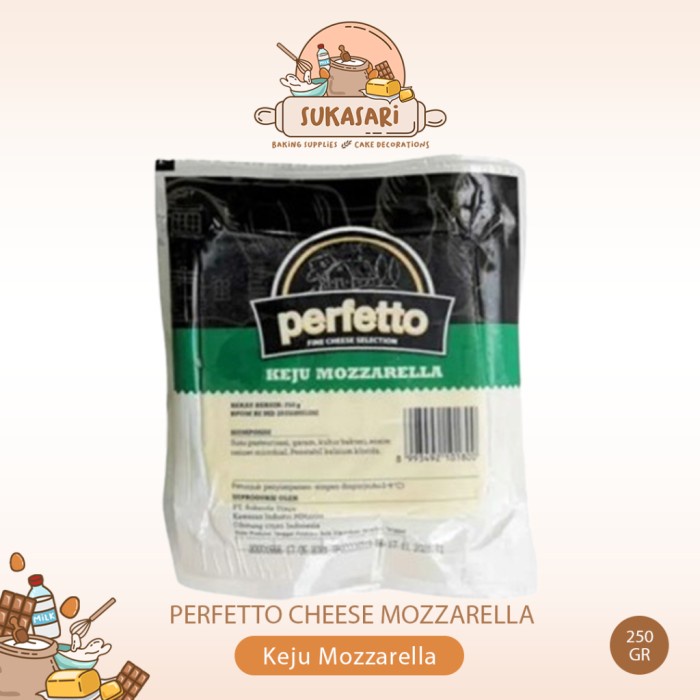 

(TopSeller) Perfetto Mozarella 250gr / keju Mozarella Cheese Mozarela Mozza