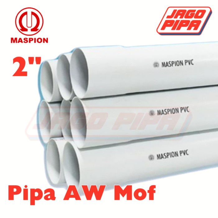 (TopSeller) Maspion Pipa AW 2 Inch Putih MOF PVC 4 Meter Paralon 2" PUTIH