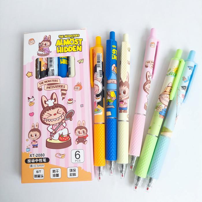 

Pulpen Karakter Lucu Labubu Pulpen Cetekan 6 Pcs 0.5Mm