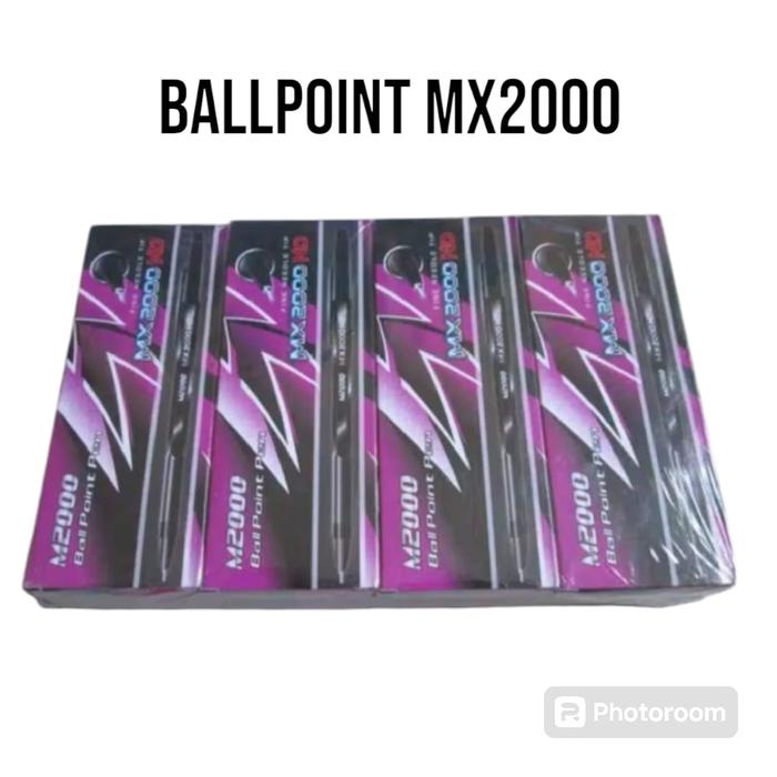 

Pulpen Mx2000 1 Lusin / Pen Ball Point Murah Warna Hitam