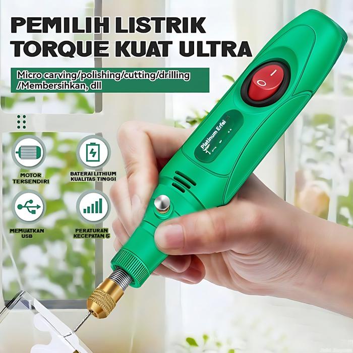 bor mini buat poles 12V DC 18000 RPM Mini Drill Electric Engraver Grinder Ukir Ku plas grinder mini