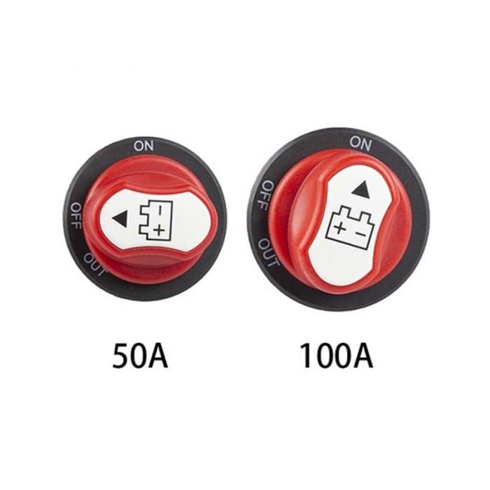 50A/100A PEMUTUS AKI MOBIL MOTOR SAKELAR PEMUTUS CUT OFF BATERAI MOBIL ISOLATOR PEMUTUS DAYA