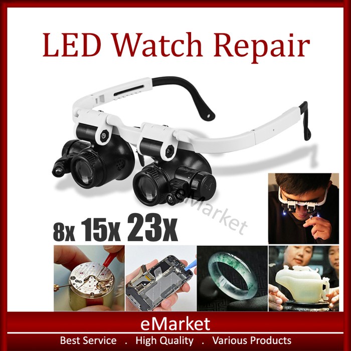 

pintar- Kaca Mata Servis Jam LED / Kacamata Pembesar / Lampu Reparasi / Eyelas