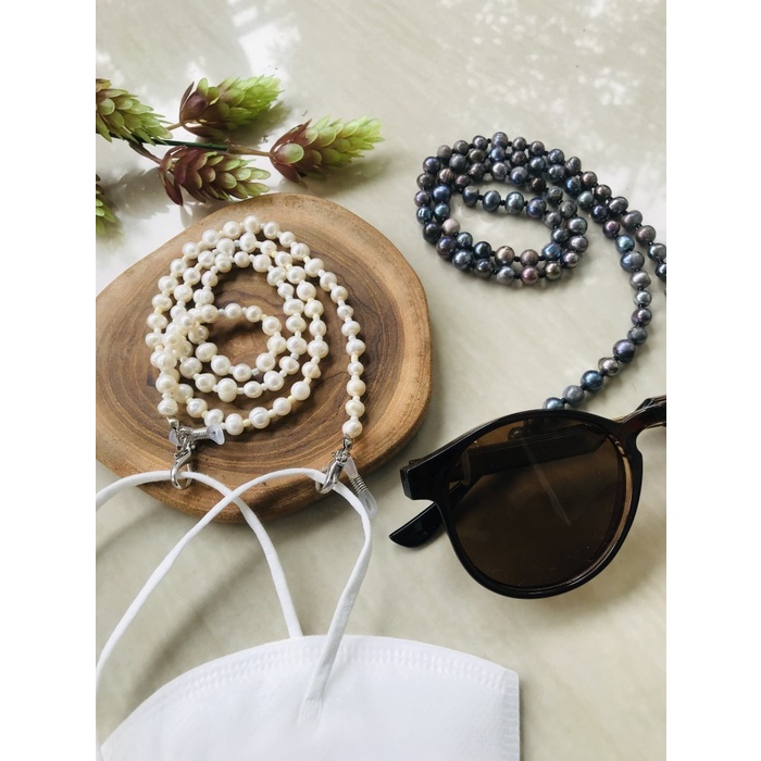 TALI MASKER MUTIARA ASLI / KONEKTOR MASKER KOREA/TALI KACAMATA MUTIARA