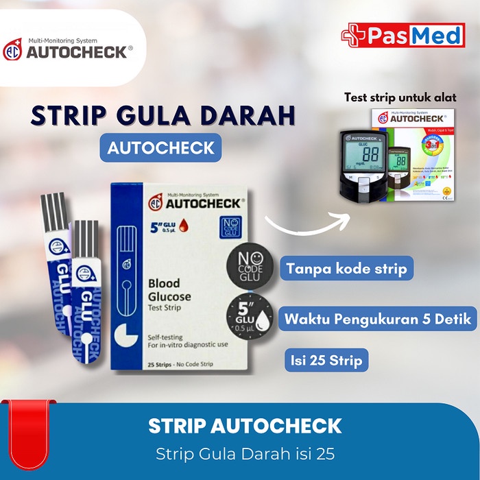 STRIP AUTOCHECK GULA DARAH Stick Gula Darah Glukosa Autocheck Strip