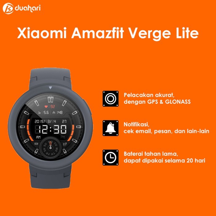 Unik Huami AMAZFIT VERGE LITE Smarttch AMOLED Display Murah *