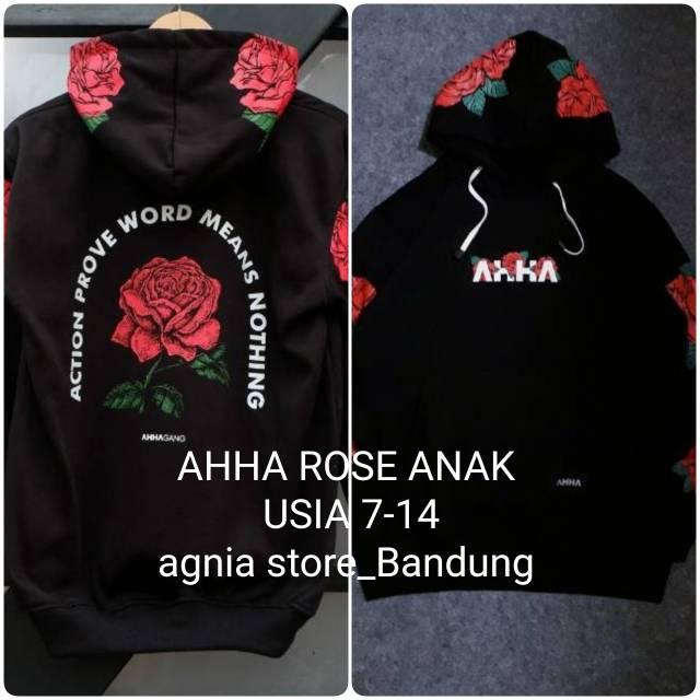 JAKET AHHA ANAK ROSE HITAM ATTA HALILINTAR ORIGINAL TERBARU BAHAN
