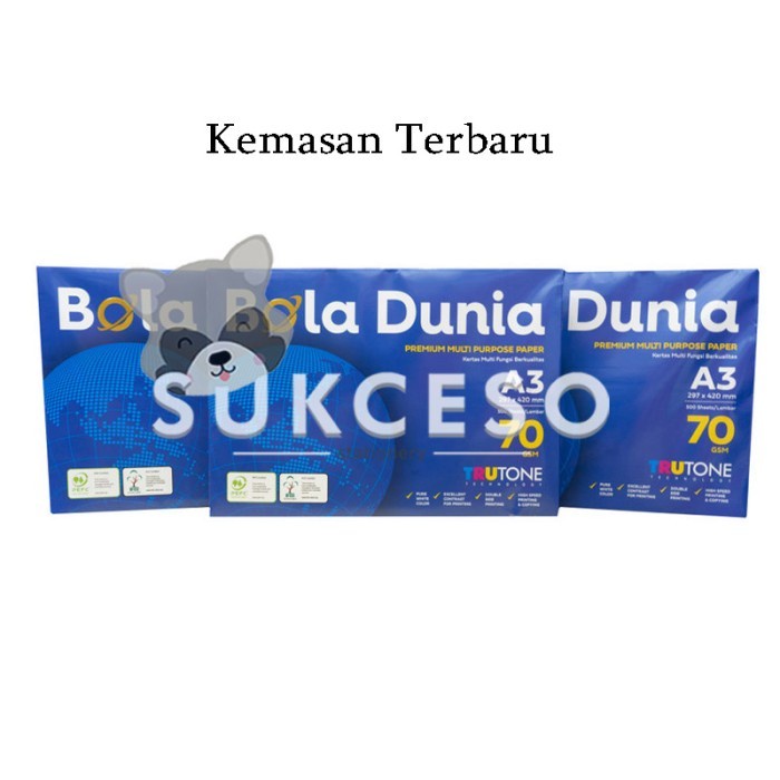

pintar- Bola Dunia A3 70gr Kertas HVS Print Fotocopy Murah Berkualitas