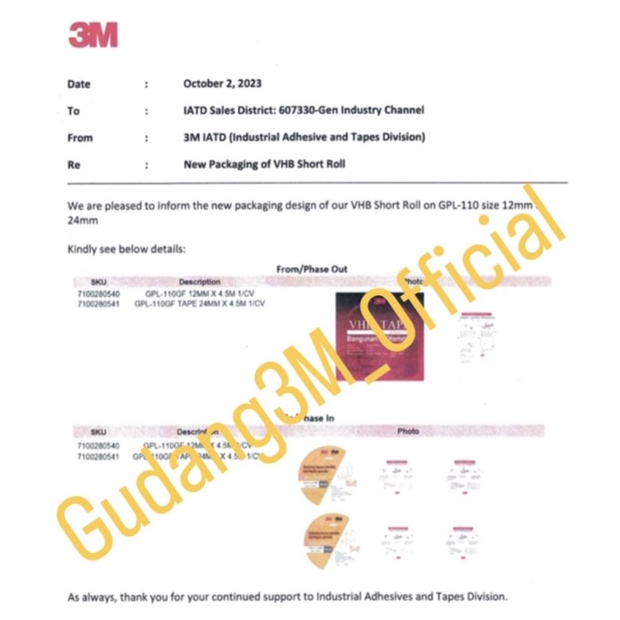 

pintar- 3M VHB TAPE 24mm x 4,5M Original