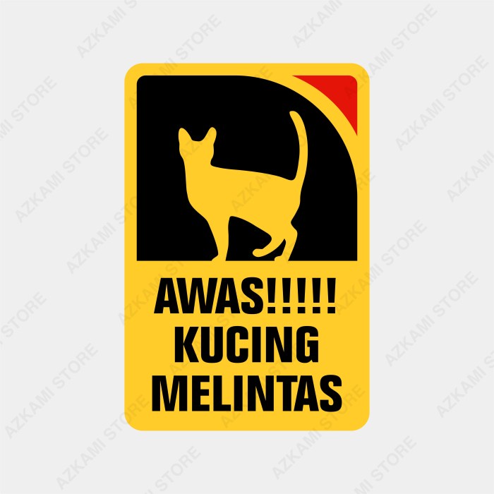 

pintar- Rambu Awas Kucing Melintas 20cm x 30cm - Plat Alumunium