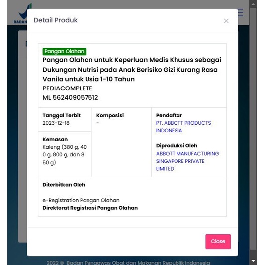 

BARANG TERLARIS Pediasure Complete Vanila 800 Gram - Susu Anak Malnutrisi/Gizi Buruk