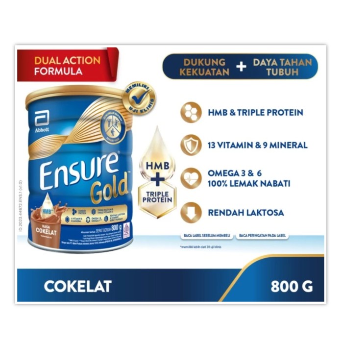 

BARANG TERLARIS Ensure Gold 850 gr Cokelat Susu Lansia