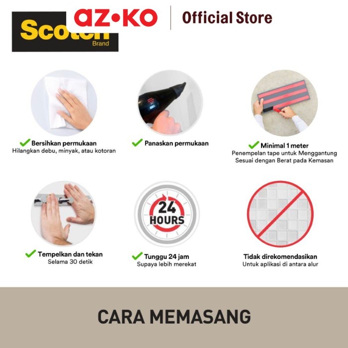 

pintar- AZKO Scotch 3m Mounting Tape Strong Interior 19 Mm X 4 Mtr
