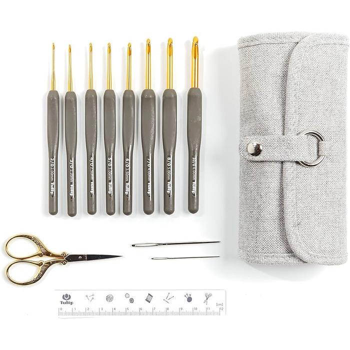 

[SET] Hakpen (Alat/Jarum Rajut) Tulip ETIMO GREY Crochet Hooks With Cushion Grips