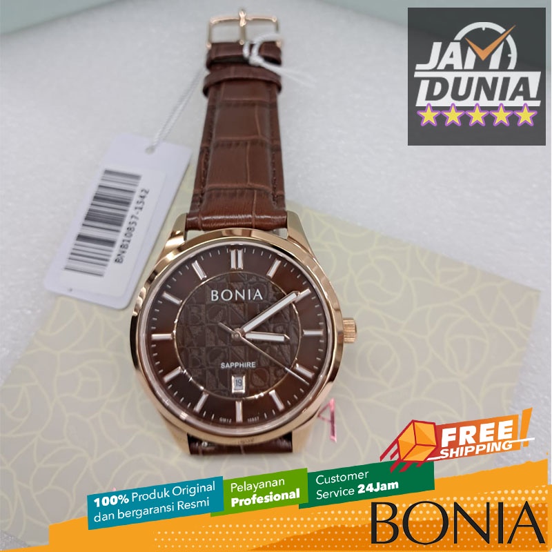 JAM TANGAN PRIA JAM BONIA SAPPHIRE ORIGINAL KULIT COKLAT BONIA BNB10857-1542 BONIA SAPHIRE PRIA BNB1