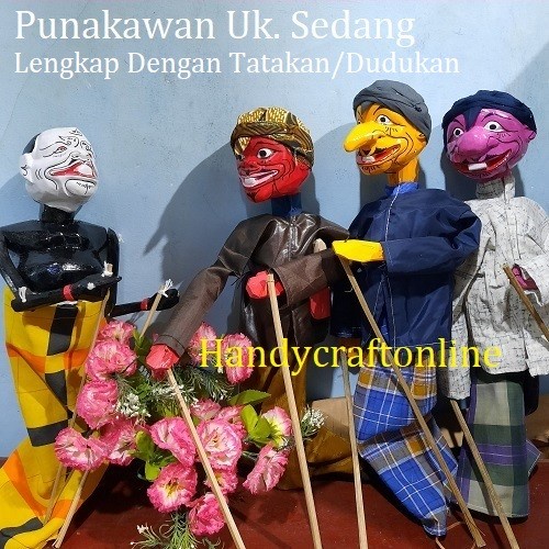 Wang Golek Ku Punakawan Dijual 1 Set 4 pcs Pakai Tatakan/Dudukan