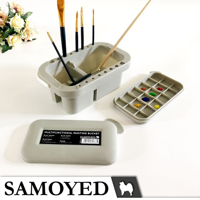 

pintar- Painting Bucket / Brush Washer Dryer Holder / Palette Samoyed PBCK-3