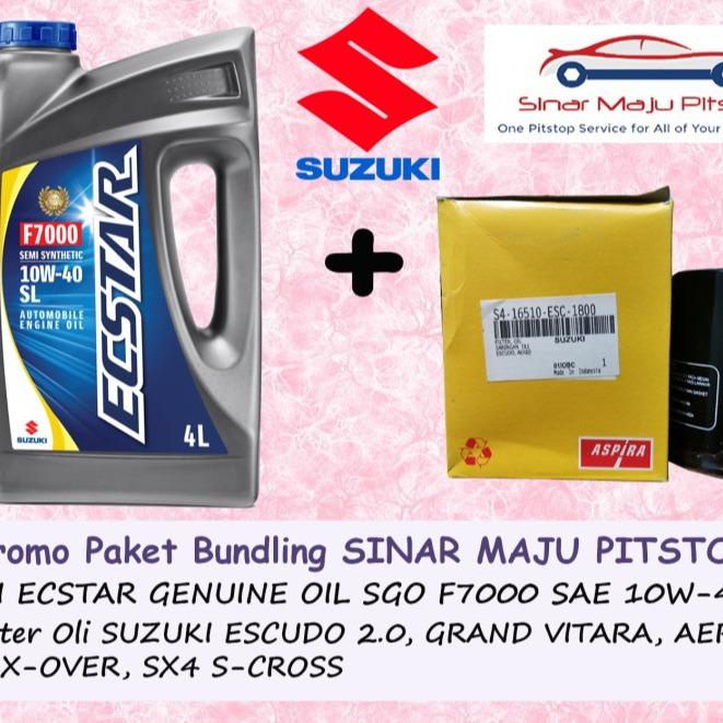 READYY STOK Paket Bundling Oli SGO ECSTAR 10W-40 SL Original 4 Liter & Filter Mobil SUZUKI ESCUDO
