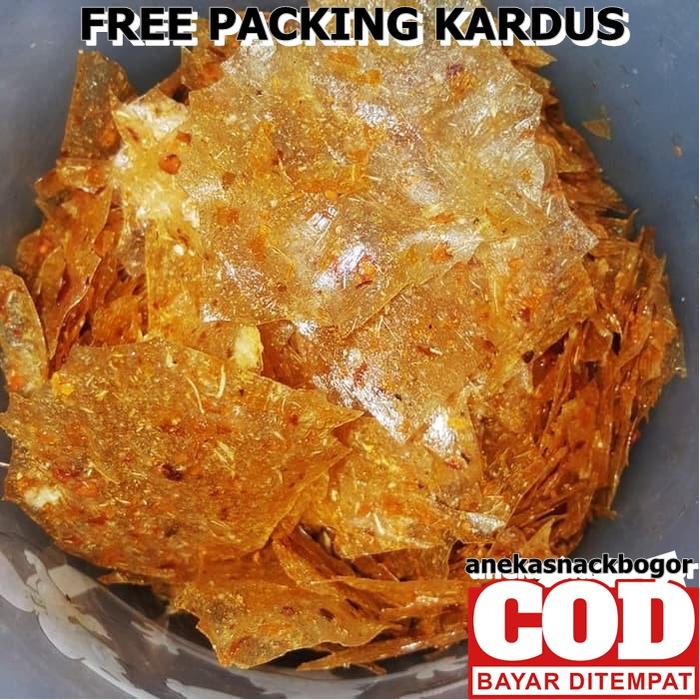 

STOK TERBATAS ERIPIK KACA PEDAS DAUN JERUK 125 gram kripca snack kiloan makanan ringan jajanan