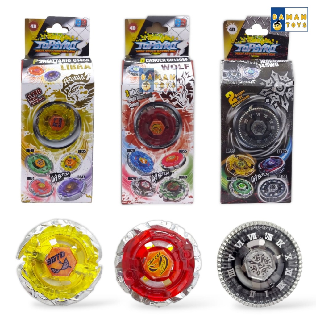 Mainan Gangsing Beyblade Launcher Metal Fusion Fight Master 4D Basalt Horogium Gasing Bayblade