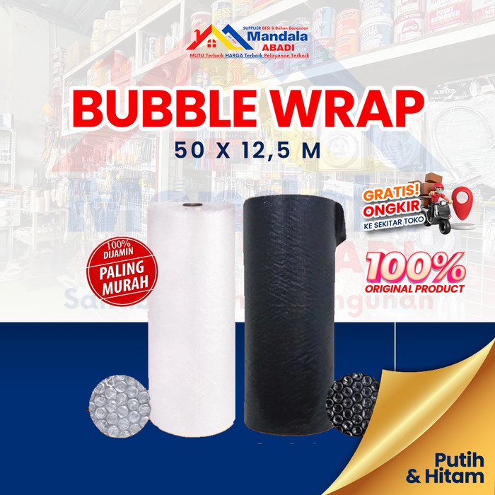 

party- TERMURAH Bubble Wrap Hitam Biru / Bubble Warp Hitam Biru 50Mtr x 125Cm