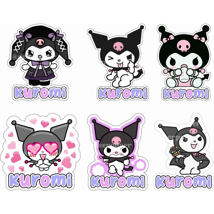 NEW Stiker Vinyl Kuromi Ukuran Kecil Dekorasi Sepeda Motor, Sepeda Listrik, Dinding, Mesin Capit,