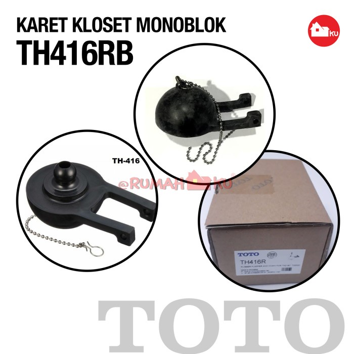 [kls] - TOTO TH416R RUBBER FLAPPER&CHAIN FOR TX216C,TX202C KARET & RANTAI Kloset